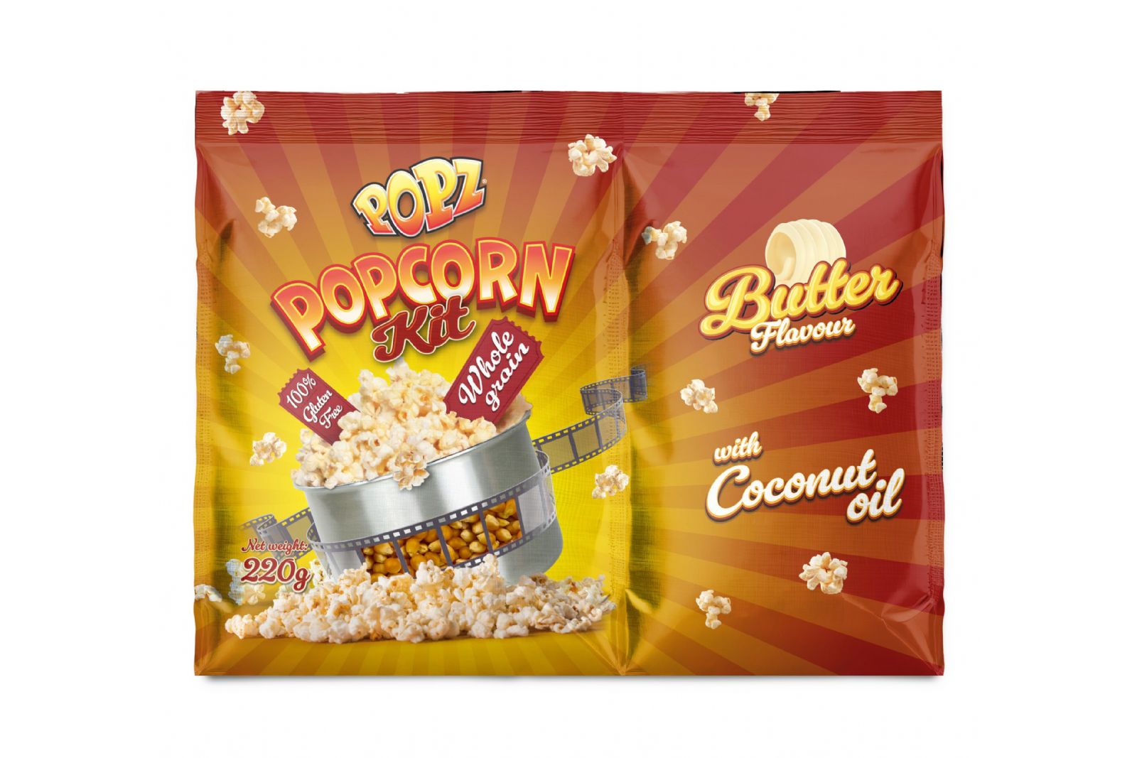 Popcornmaskiner Popz Popcornkit 6 oz (220 gram) 50-pack