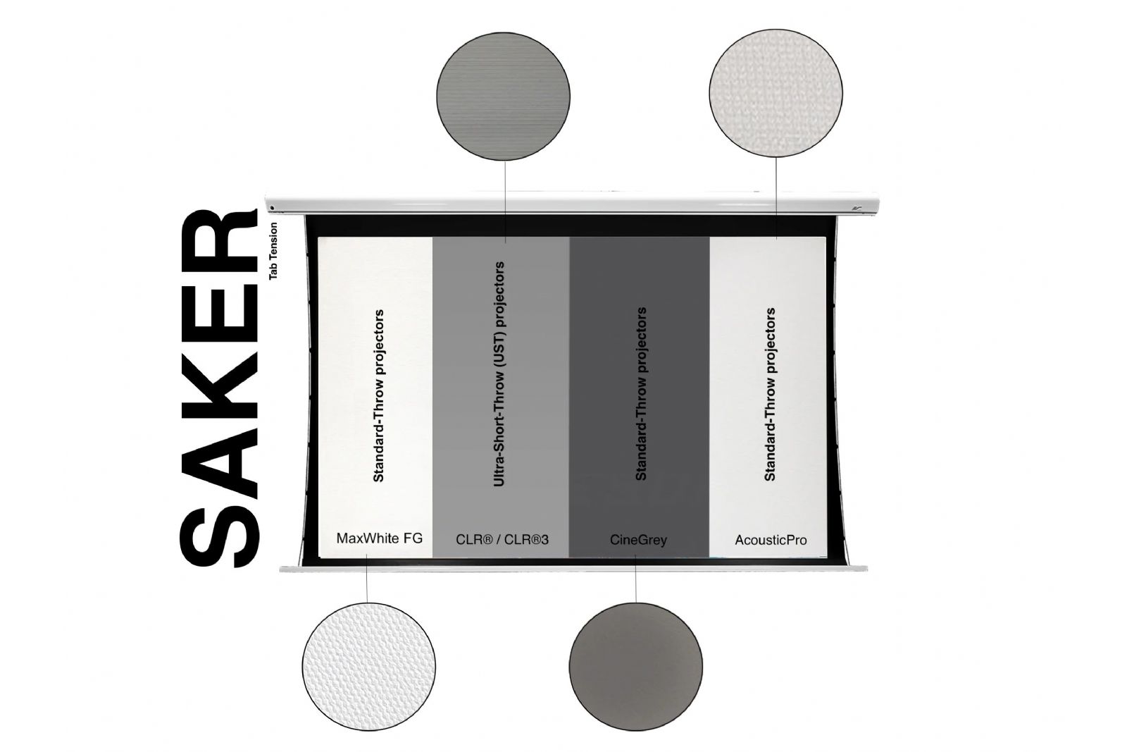 Dukar Elite Screens Saker Tab Tension CLR 16:9