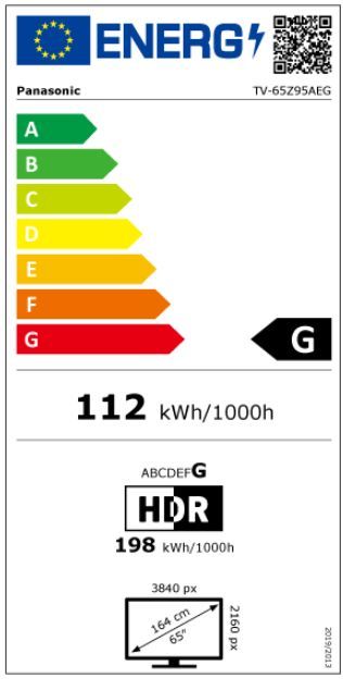 Energibeskrivning för Panasonic TV-65Z95AEG 65 tum 4K OLED Fire TV