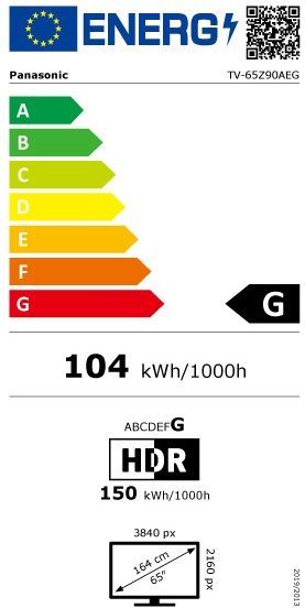 Energibeskrivning för Panasonic TV-65Z90AEG 65 tum 4K OLED Fire TV