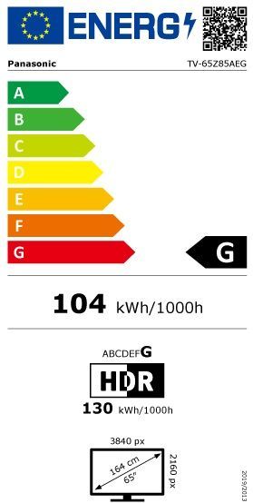 Energibeskrivning för Panasonic TV-65Z85AEG 65 tum 4K OLED Fire TV