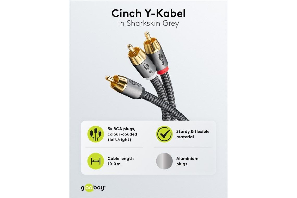 Kablar Goobay Plus Mono Y-kabel 1 RCA - 2 RCA