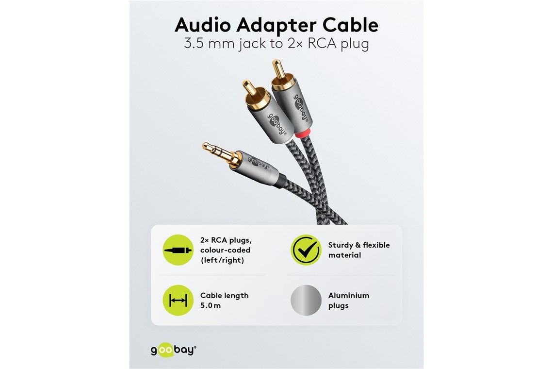 Kablar Goobay Plus stereo 3.5 mm - 2 RCA 