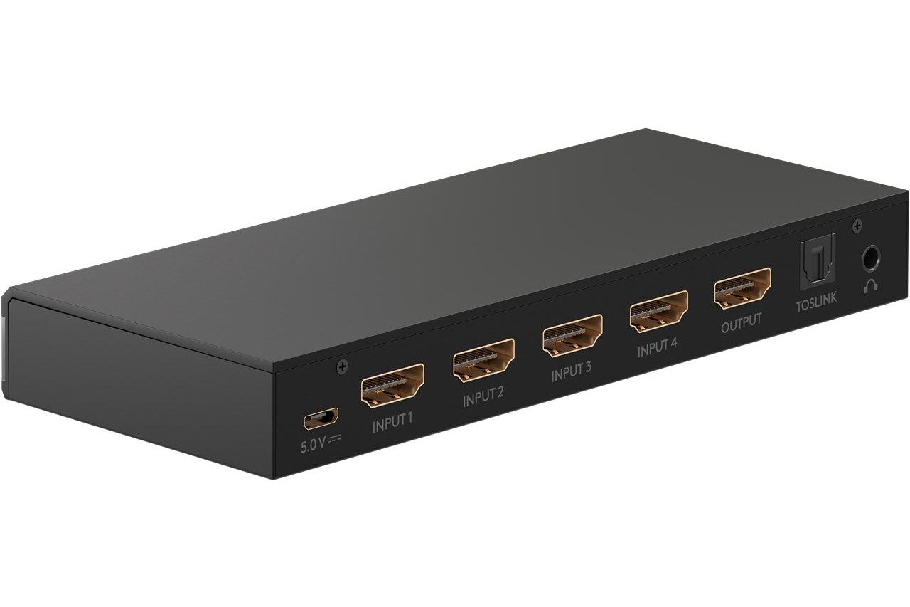 Tillbehör Goobay HDMI Switch 4 till 1 med separat ljud ut