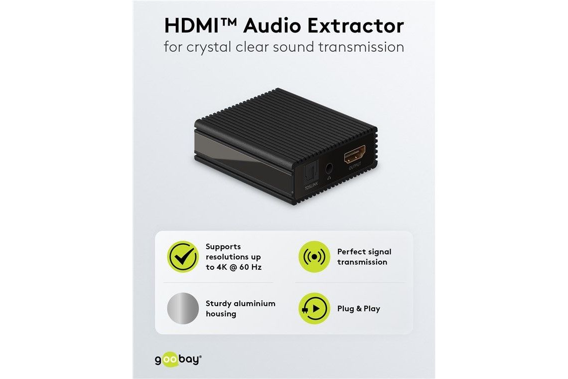 Tillbehör Goobay HDMI Audio extractor