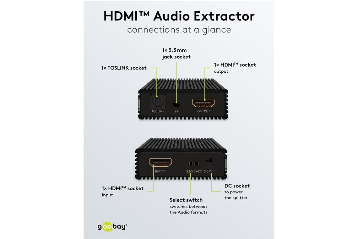 Tillbehör Goobay HDMI Audio extractor