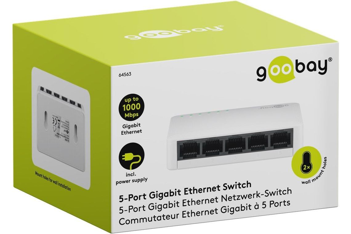 Nätverk Goobay 5-port Gigabit Ehternet switch