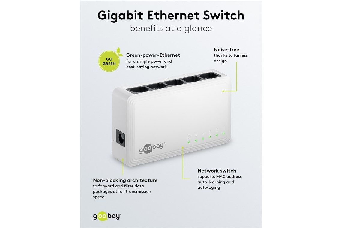 Nätverk Goobay 5-port Gigabit Ehternet switch