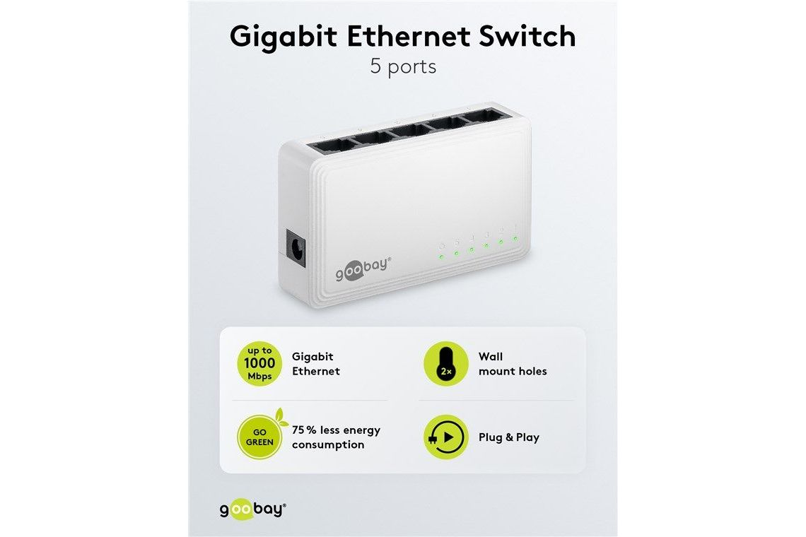 Nätverk Goobay 5-port Gigabit Ehternet switch