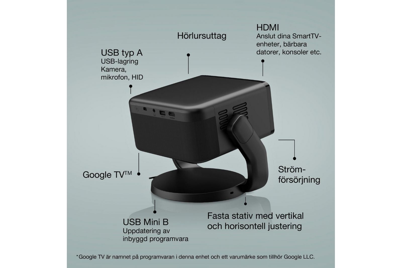 Projektorer Epson EF-22 Minilaserprojektor med Google-TV