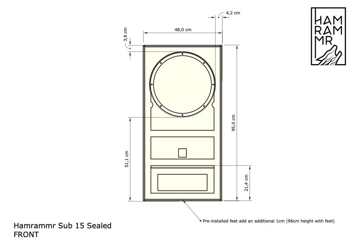 Subwoofers Hamrammr Sealed Sub 15 passive