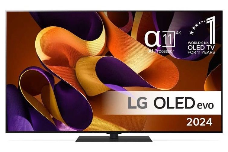 TV-apparater LG OLED55G46LS evo AI G4 4K med bordsstativ