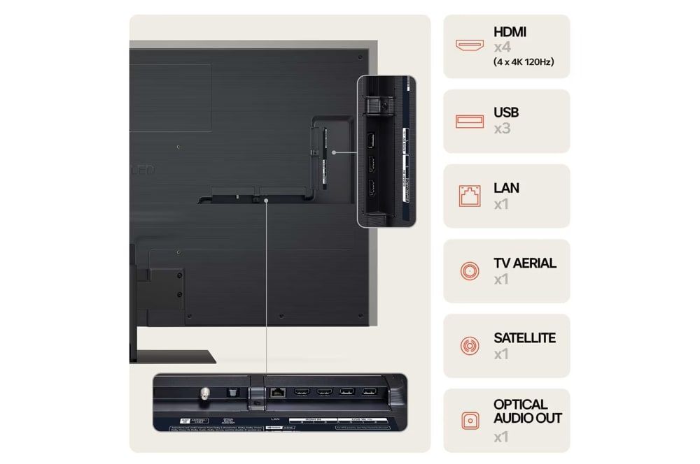 TV-apparater LG OLED55G46LS evo AI G4 4K med bordsstativ