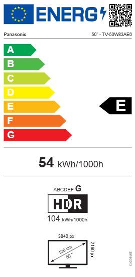 Energibeskrivning för Panasonic TV-50W83AE6 4K Premium Fire TV