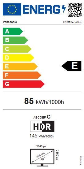 Energibeskrivning för Panasonic TN-65W70AEZ 4K LED Google-TV