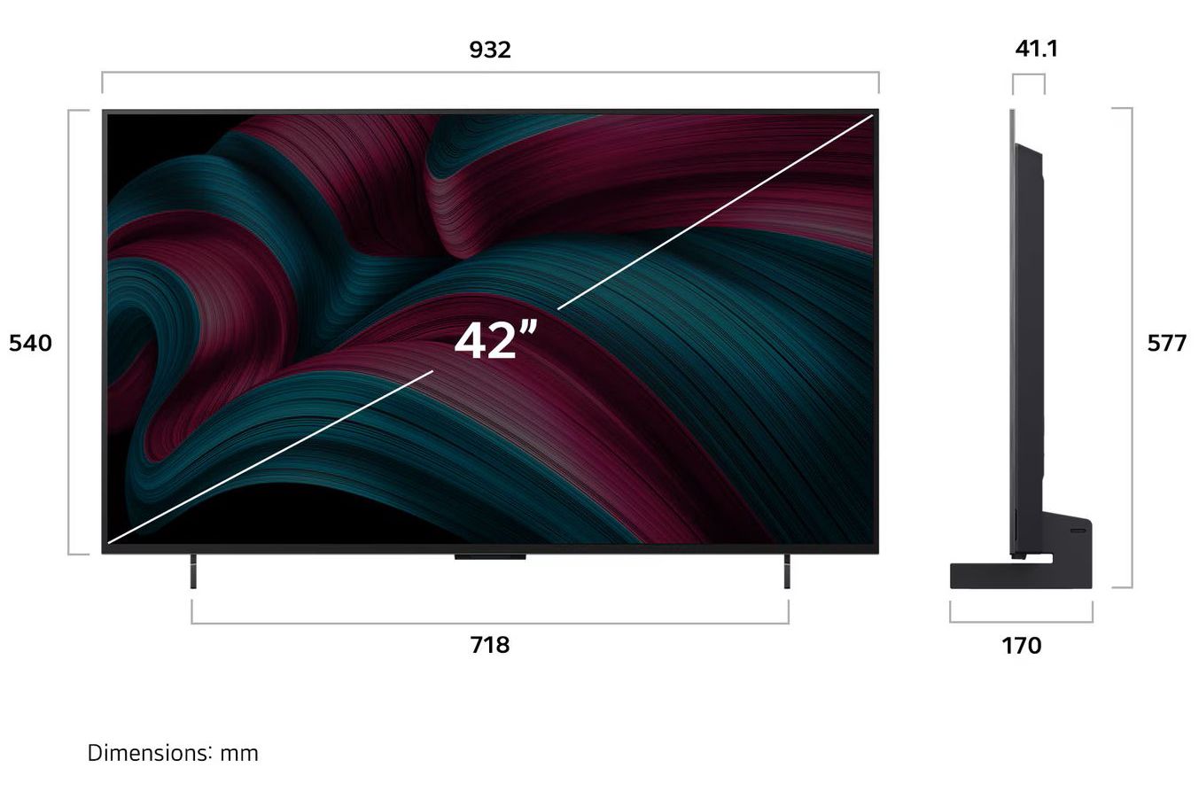 TV-apparater LG OLED42C54LA evo AI C5 4K Smart TV 2025