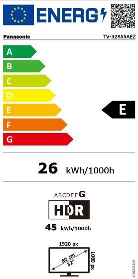 Energibeskrivning för Panasonic TV-32S55 Full-HD LED smart-TV
