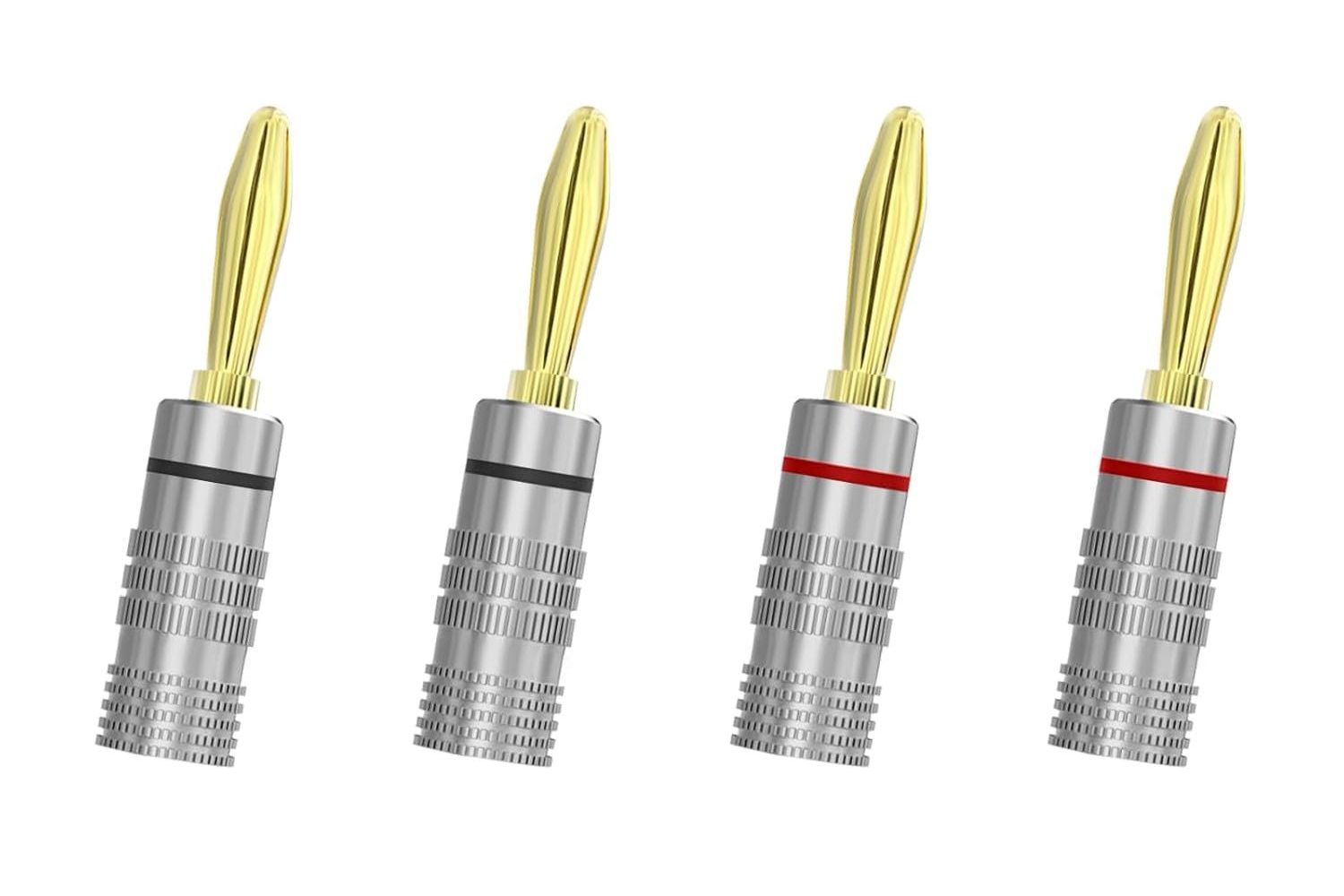 Kablar Fosi Audio Banankontakter 4-pack Silver