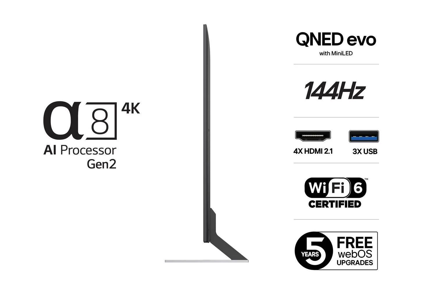 TV-apparater LG 75QNED85A6C MiniLED 4K Smart TV 2025