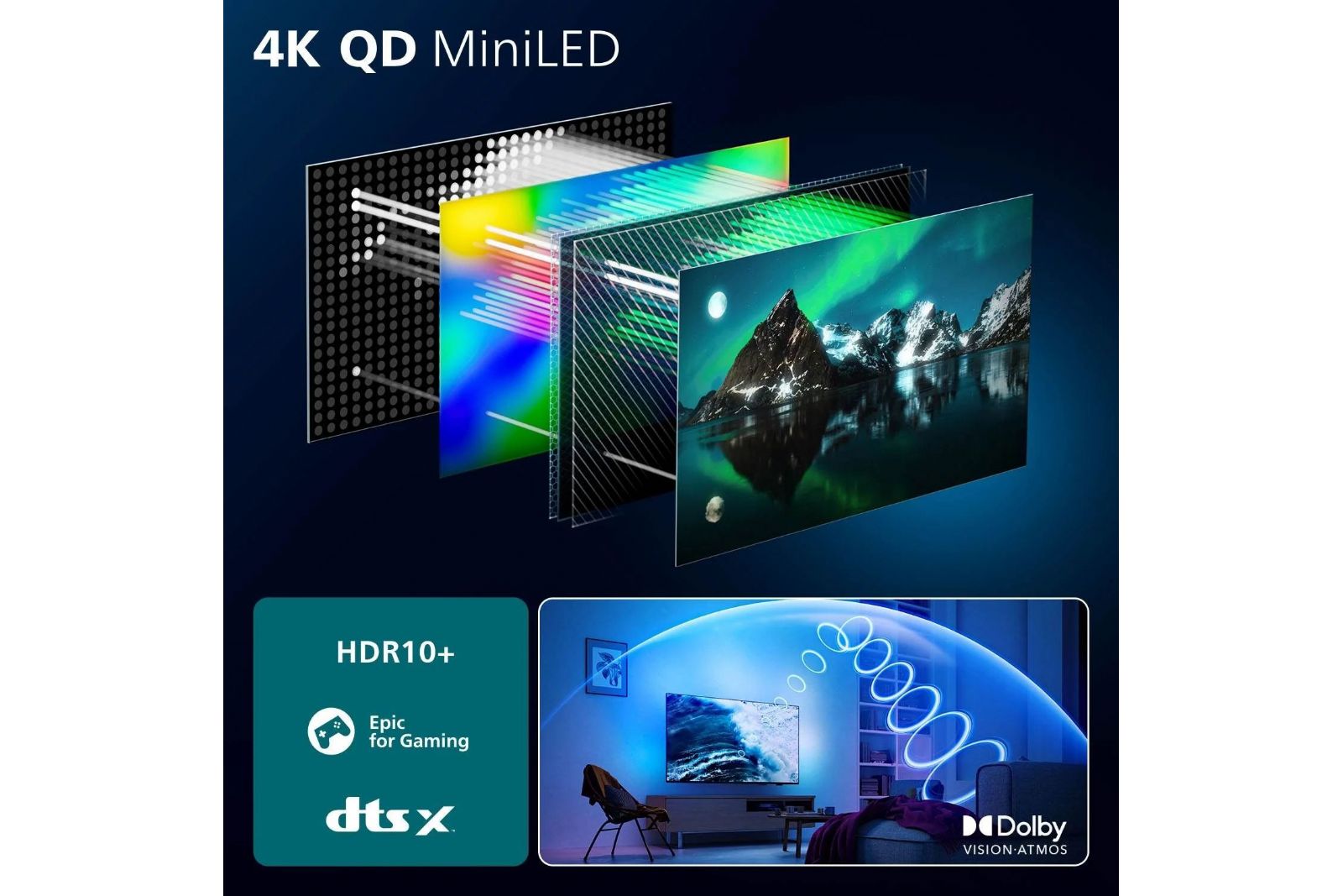 TV-apparater Philips 75MLED950/12 The Xtra 4K Ambilight TV