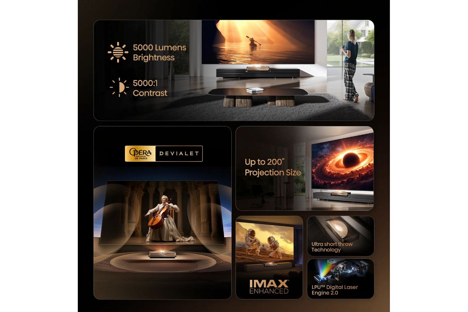 Projektorer Hisense 120L9QD 4K Trichroma Laser TV 120 tum