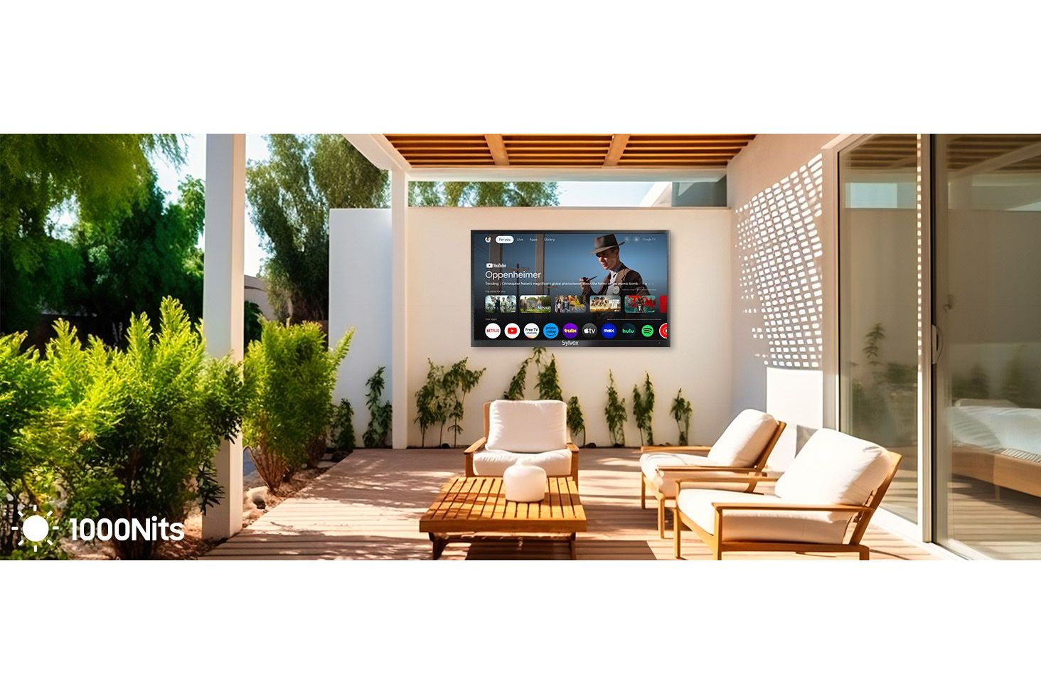 TV-apparater Sylvox Deck Pro QLED 2.0 65-tums utomhus TV