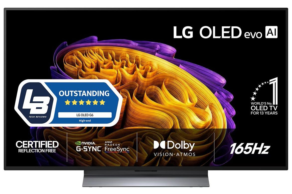 TV-apparater LG OLED48G66LS evo AI G6 med bordsstativ