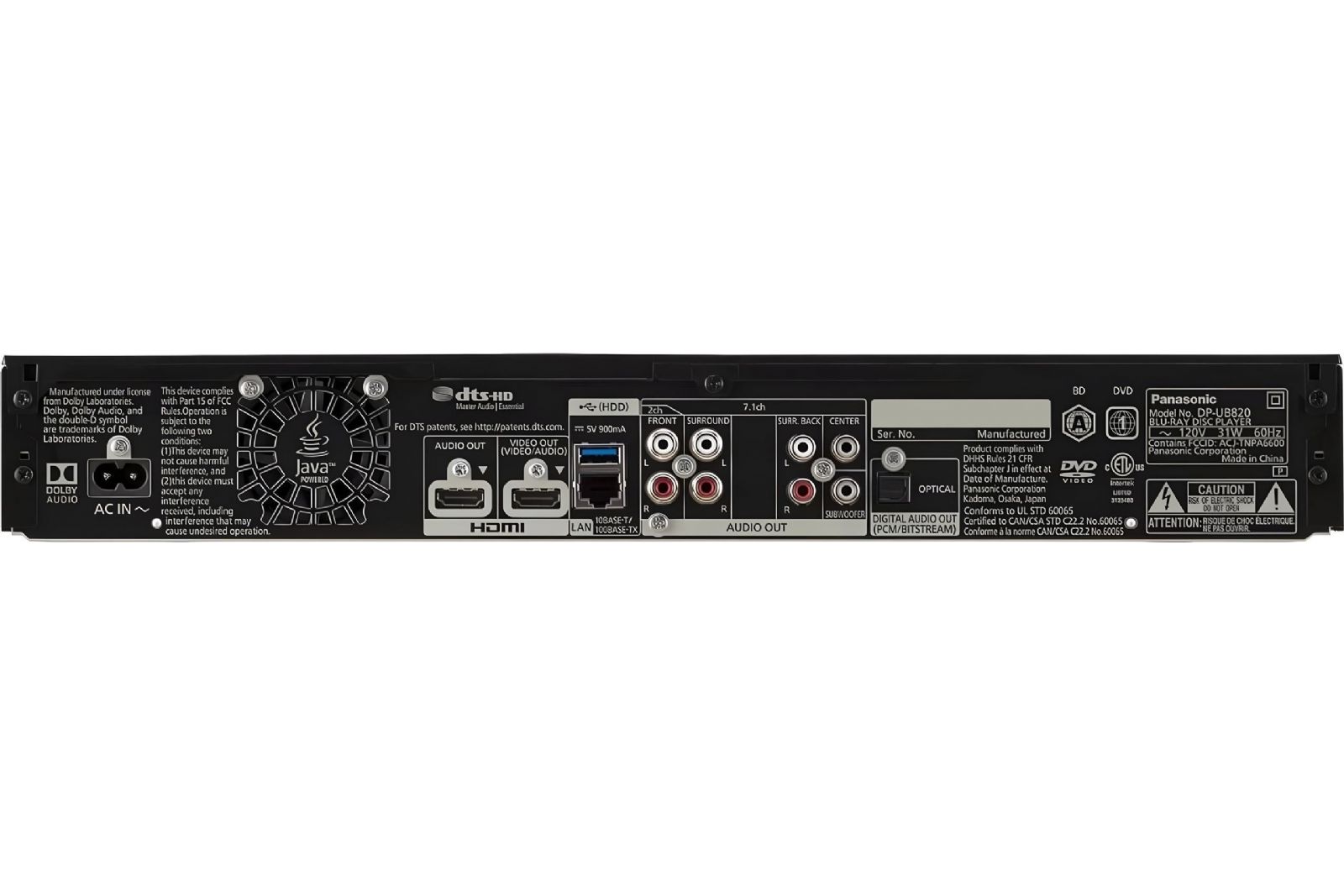Blu-Ray/Mediaspelare Panasonic DP-UB820AGK 4K UHD