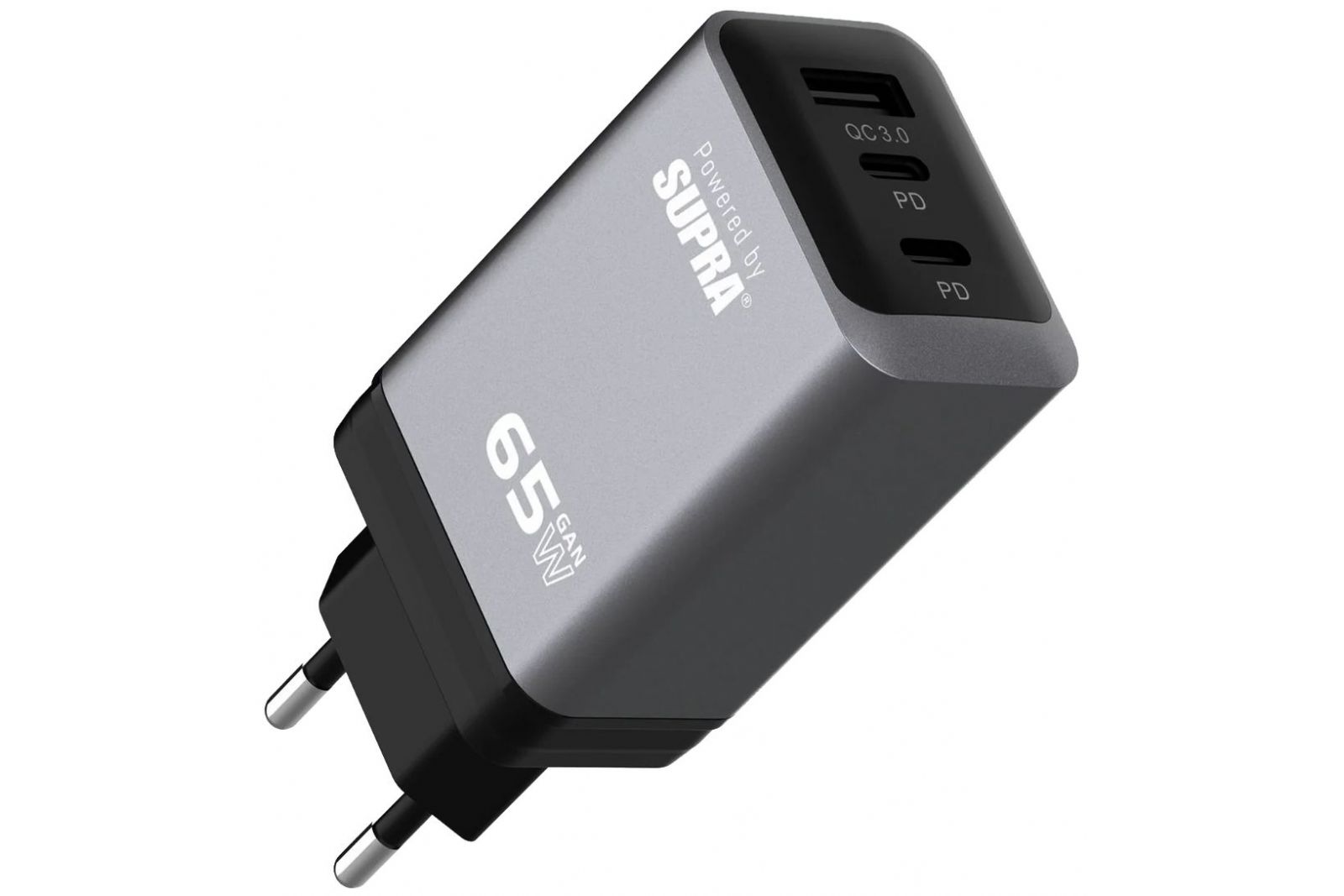 Tillbehör Supra PowerPilot 3-Port GaN Fast Charger 65W